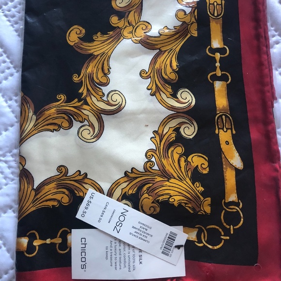 2 Pure Silk Chico's Scarfs - Picture 3 of 7